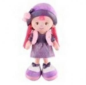Кукла малышка Аня в шляпке и фиолет. платье 35 см