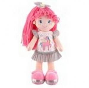 Кукла Кэтти в платье с роз. волосами 35 см