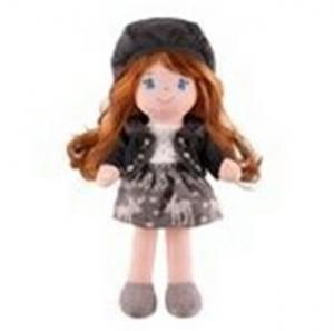 Кукла Агата в платье и шубке с темными волосами 35 см