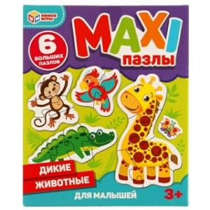 Пазлы д/малышей Дикие животные 6 шт.