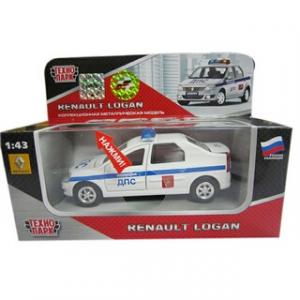 Модель мет. RENAULT LOGAN 1:43 ДПС свет звук в кор. 182100