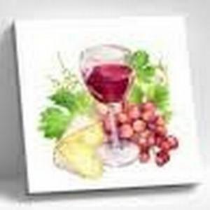 Картина по номерам 20х20 Натюрморт с виноградом и лозой