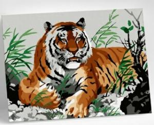 Картина по номерам 15х20 тигр на отдыхе