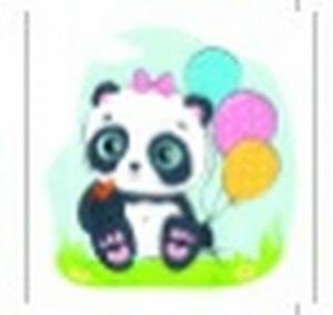 Картина по номерам 20х20 Панда с шариками 