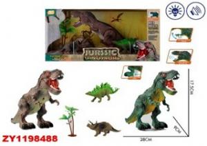 Динозавр на бат. свет звук с 2 динозаврами