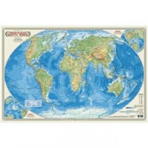 Карта мира физическая 1:55 58х38 см
