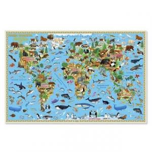 Карта мира Наша планета Животный и растительный мир 58х38 см